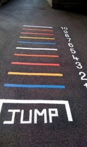 Horizontal jump lines will be added to the walking path at Trailside Park.